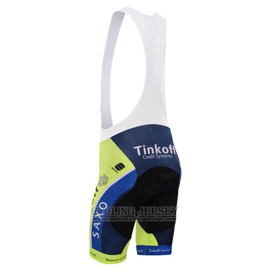 2014 Cycling Jersey Tinkoff Saxo Bank Blue and Green Short Sleeve and Bib Short
